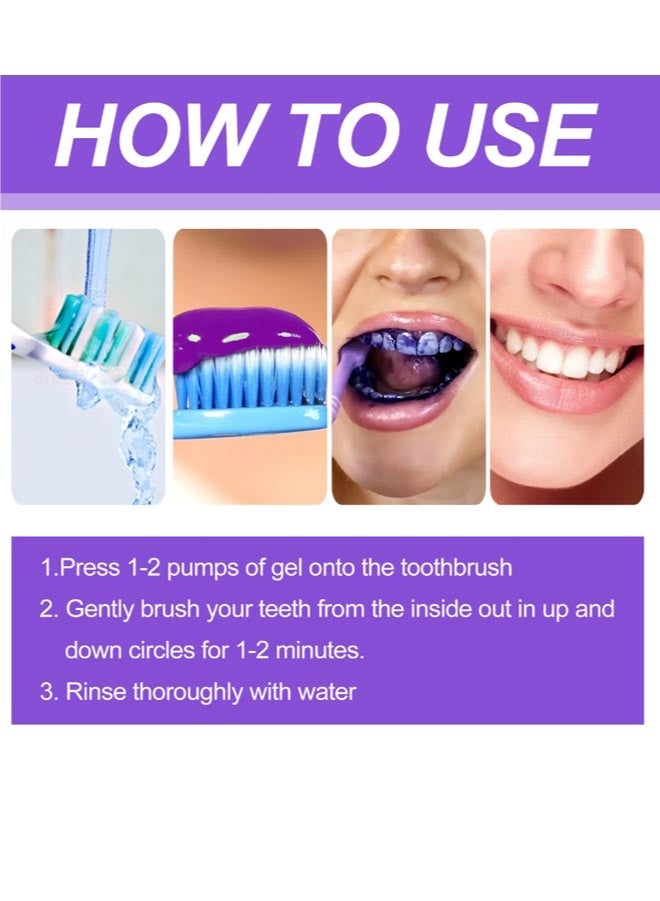 OUHOE Purple Toothpaste to Remove Tooth Stains and Change Yellow Teeth for Sensitive Teeth 30ml - Image 4