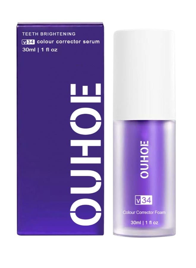OUHOE Purple Toothpaste to Remove Tooth Stains and Change Yellow Teeth for Sensitive Teeth 30ml - Image 1