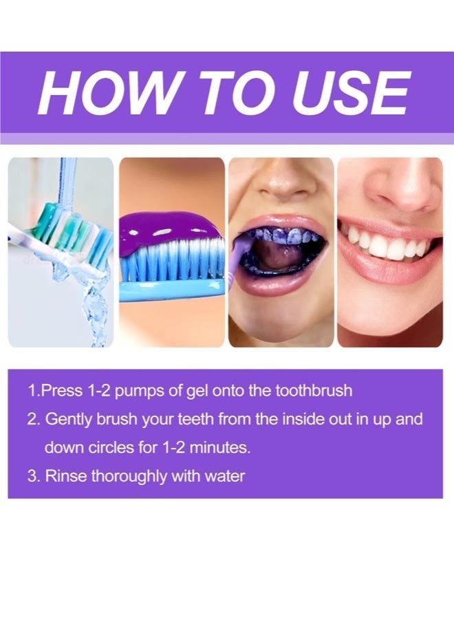 OUHOE Purple Toothpaste to Remove Tooth Stains and Change Yellow Teeth for Sensitive Teeth 30ml - Image 4
