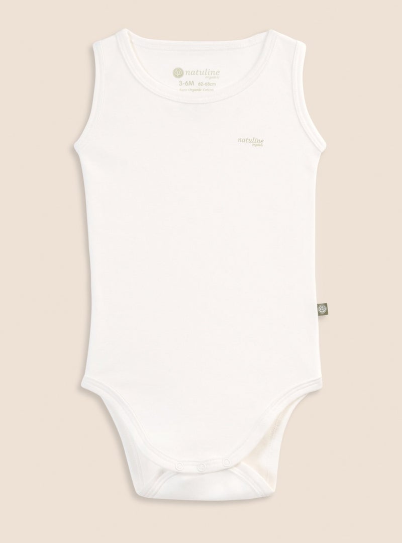 Natuline Baby Body Organic Cotton Zero Sleeve Basic Nature Bodysuit 2 Pack - Image 2