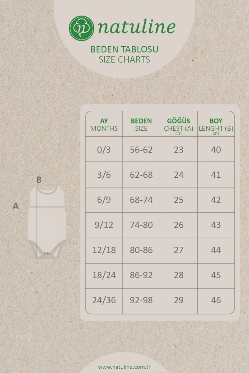 Natuline Baby Body Organic Cotton Zero Sleeve Basic Nature Bodysuit 2 Pack - Image 3