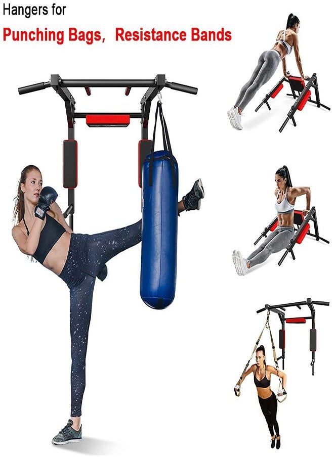 VINNYSEN - Multifunctional Wall Mounted Pull Up Bar Chin Up bar Dip Station for Indoor Home Gym Workout Power Tower Set Training Equipment Fitness Dip Stand Supports to 440 Lbs - Image 1