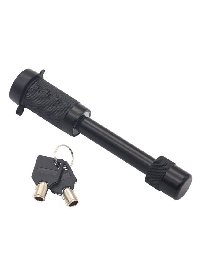 قفل قضيب ربط المقطورة، مسمار قفل جهاز استقبال قضيب ربط المقطورة، قفل قضيب ربط منع السرقة بغطاء مقاوم للماء ومفاتيح، قفل قضيب ربط ملائم لزورق شاحنة الجر، ملحقات السيارة (أسود) - Image 1