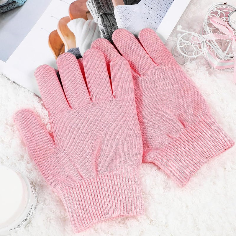 Spa Moisturizing Therapy Gloves and Socks Set 2 Pairs Pink for Dry Hand and Foot Skin Care Moisturizing Treatment Spa Gloves for Women - Image 5