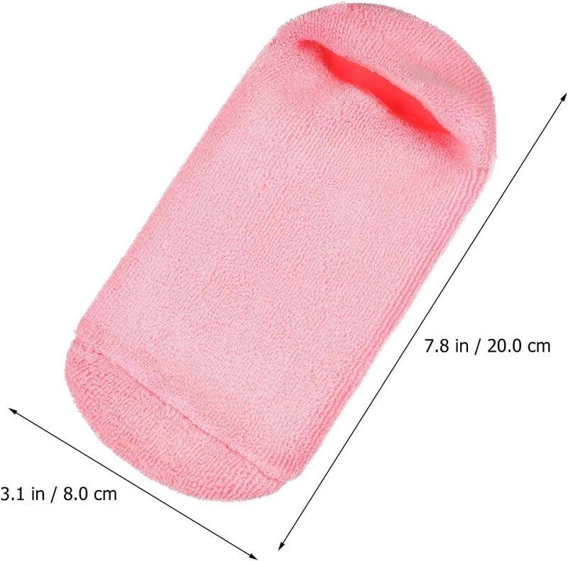 Spa Moisturizing Therapy Gloves and Socks Set 2 Pairs Pink for Dry Hand and Foot Skin Care Moisturizing Treatment Spa Gloves for Women - Image 2