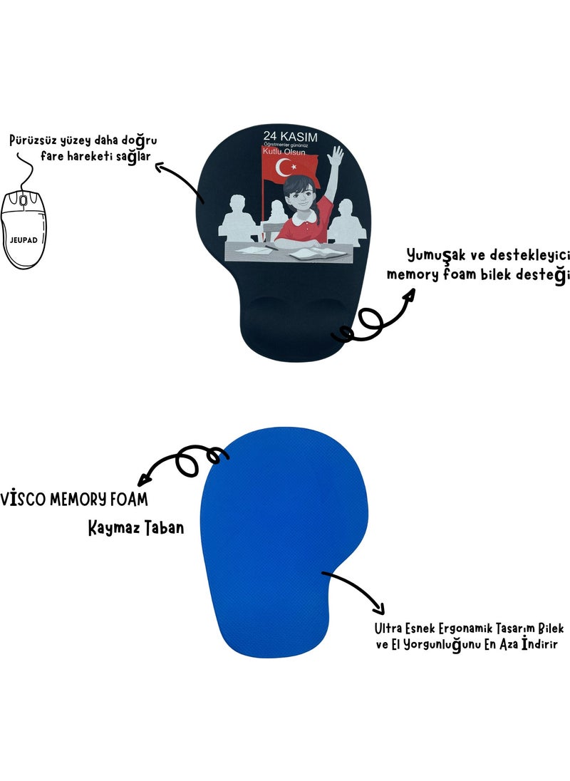 Sanus Wrist Support Teachers' Day Memory Foam Non-Slip Base Mouse Pad Black 08  - Image 3
