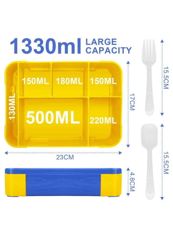 Anmi Leak-Proof Kids Bento Box with Compartments ,Lunch Box for School, Nursery & Trips (Royal Blue) - Image 2