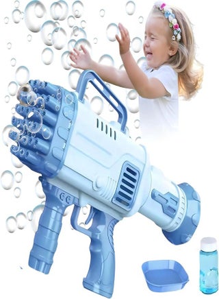 Ebeya Bubble Gun - 32 Holes Bazooka Bubble Gun - Kids Bubble Blower for Indoor Outdoor Party Halloween Easter New Year Christmas Gifts - Blue - pzsku/ZE20933E08B6367526B5AZ/45/1741720240/e4b05e28-9b28-4d55-a508-4e4055308534