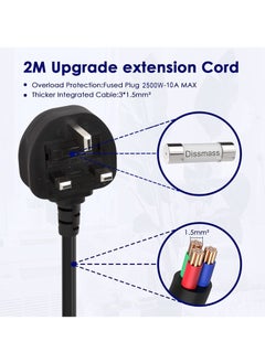 Gzar Gzar Surge Protected Plug Extension Lead with 8 Way and 4 USB Black Multi Plug Power Strip 3M Extension Cable 1050J  3250W 13A UK Power Socket Extension Cord For Home  - Image 5