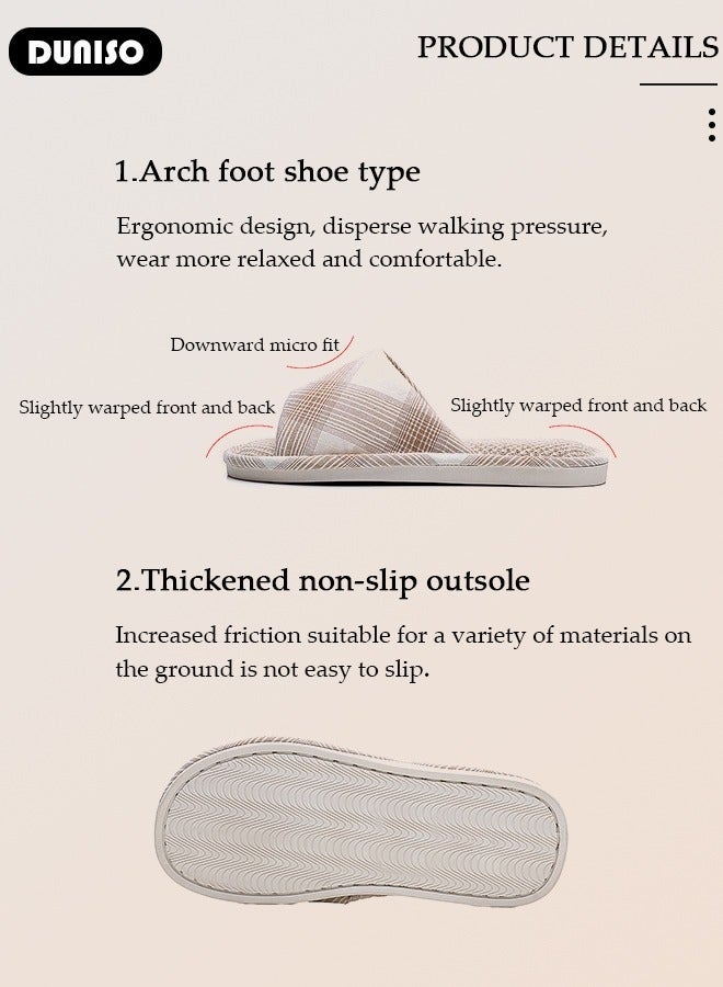 DUNISO House Slippers for Man, Cozy Bedroom Slippers with Non-Slip Soft Slippers, Open Toe Man's Slipper House Sandals for Indoor & Outdoor - Image 2