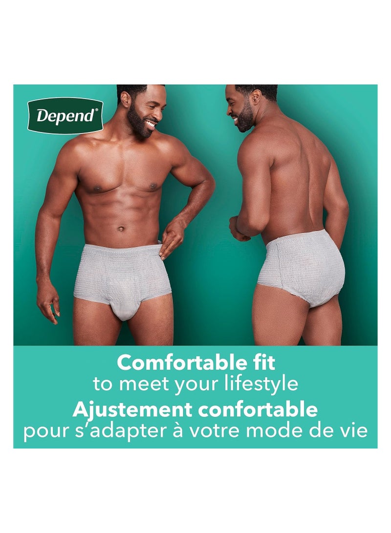 Depend FIT-FLEX Depend FIT-FLEX Incontinence Underwear for Men Maximum Absorbency Disposable Extra-Large Grey 15 Count  - Image 2