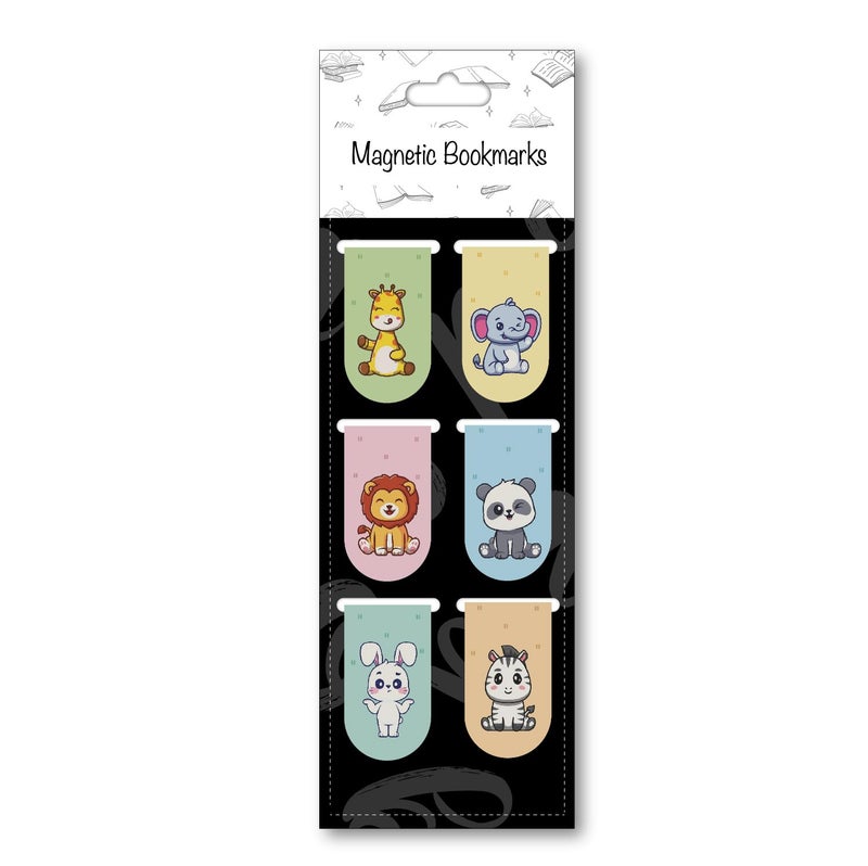 Papboo Pack of 6 Cute Animal Bookmarks,Matte Finished Gifts for Book Readers Writers,Aesthetic Bookmarks - Image 1