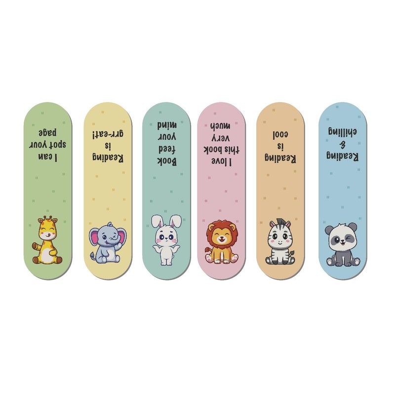 Papboo Pack of 6 Cute Animal Bookmarks,Matte Finished Gifts for Book Readers Writers,Aesthetic Bookmarks - Image 3
