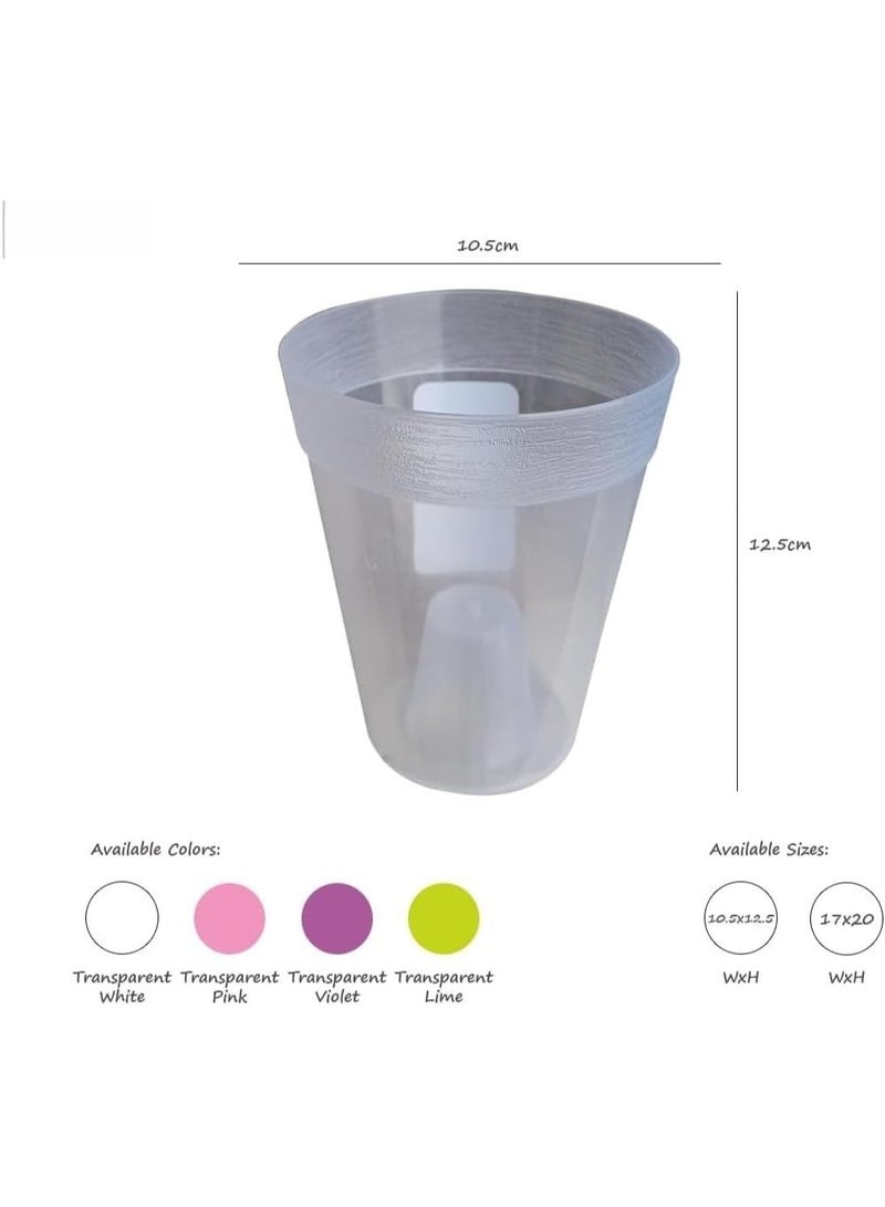 Idel Small Round Plastic Flower Pot 10cm & 17cm – 0.7L, 2.5L Mini Planter for Indoor Plants, Herbs, Succulents – Lightweight Pot for Home, Desk & Balcony - Image 5