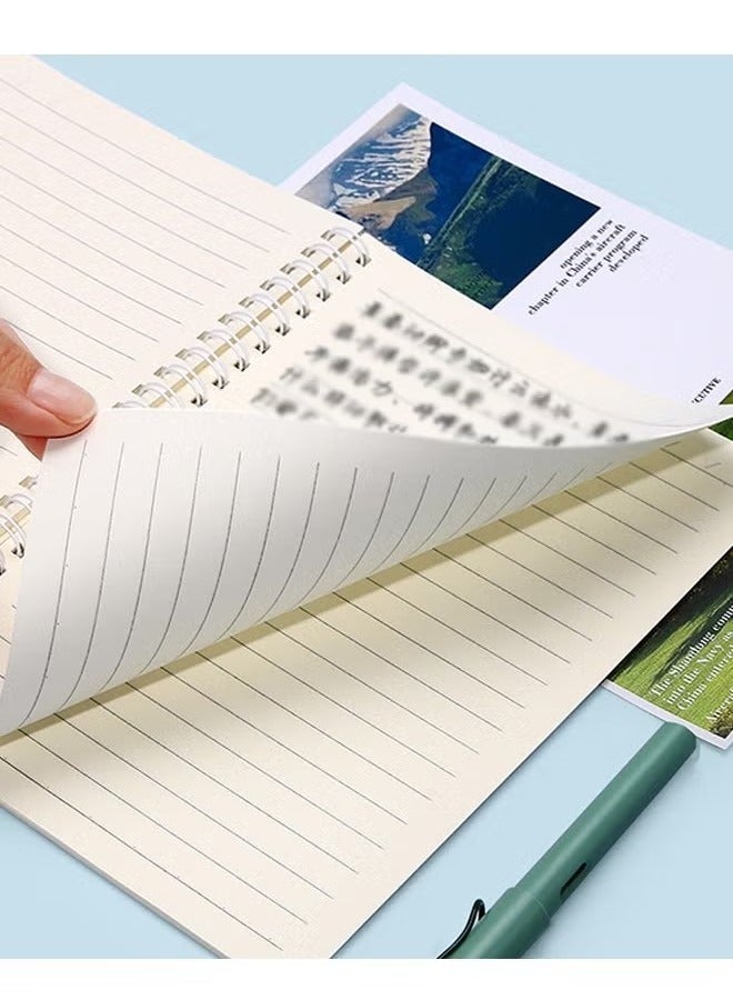 Generic 4 Pcs Spiral Notebook Set, Hardcover Wave cover Simple Notepad, Class Notes Business Office Notebook (Gold+Blue+Black) - Image 4