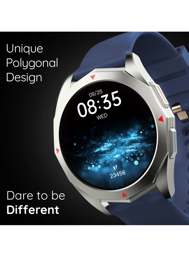Pebble Rio 1.39" HD Display, Bluetooth Calling Full Touch Screen Smart Watch for Men & Women, Health Suite, Multiple Watch Faces, Multi Sports Modes, DIY Watch Faces, Metal Body, World Clock, Winter Blue