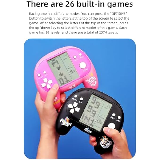 HANDLE BRICK GAME CONSOLE 4.1 INCH GREAT GRIP FEEL 2574 IN 1 GAMES HANDHELD RETRO PUZZLE BLOCK GAMES FOR ON THE GO / INDOOR / OUTDOOR CHILDREN / STUDENTS / TEENAGERS (BLUE) - Image 5