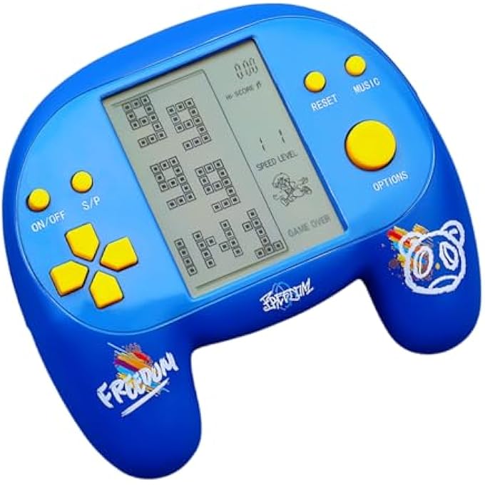 HANDLE BRICK GAME CONSOLE 4.1 INCH GREAT GRIP FEEL 2574 IN 1 GAMES HANDHELD RETRO PUZZLE BLOCK GAMES FOR ON THE GO / INDOOR / OUTDOOR CHILDREN / STUDENTS / TEENAGERS (BLUE) - Image 1