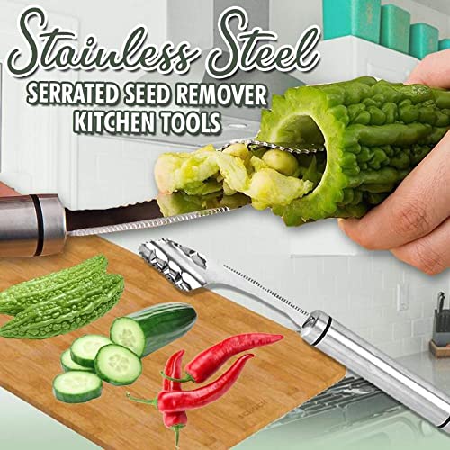 Mockery Pepper Seed Corer Remover Tool Jalapeno Chili Deseeder, Sharp Edge Kitchen Gadget Dishwasher Safe, Slice Off Vegetables Tops for Barbecue (1Piece) - Image 5