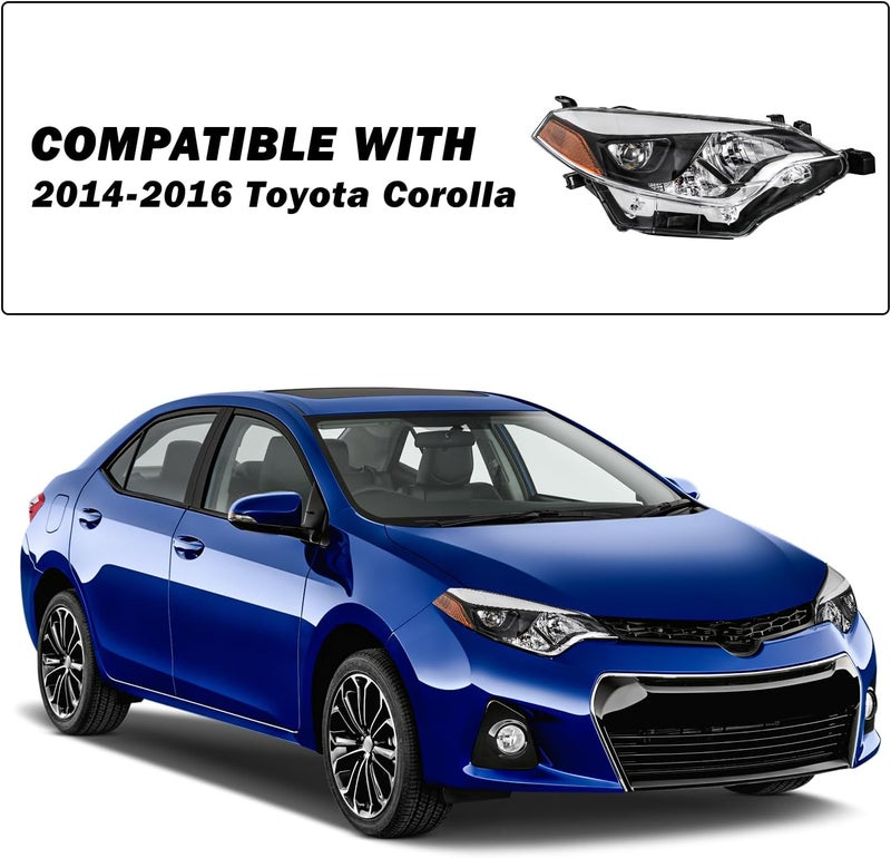 SOCKIR Projector LED Headlight Assembly for 2014-2016 Toyota Corolla - Driver and Passenger Side Replacement with Bulb - Image 5