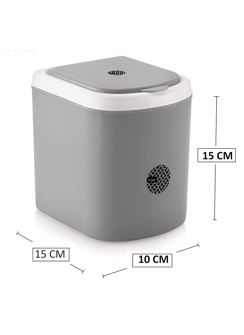 Nabhya Nabhya Combo Of 2Pc Mini Waste Bin Disposal Dustbin for Car Office Desk and Home Use Grey  - Image 2