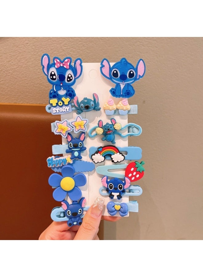 Stitch cartoon hair clips, 14 pieces set for children