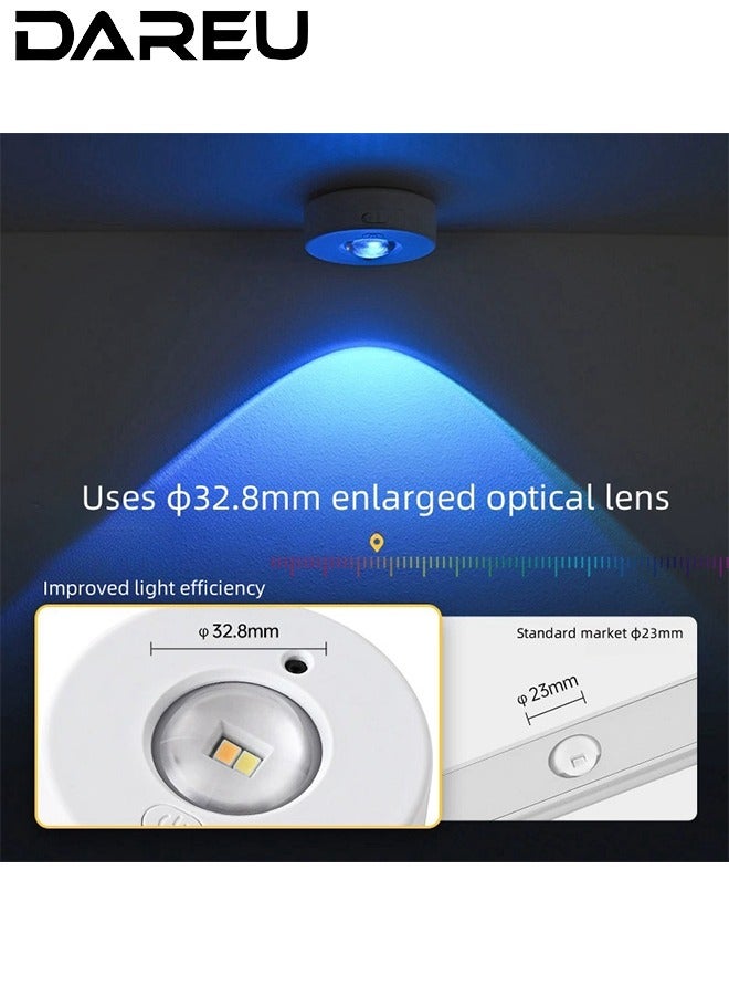 DAREU Rechargeable Under Cabinet LED Puck Lights, Wireless RGB Color Changing, Dimmable with Remote, Magnetic Battery Operated Push Lights for Kitchen, Shelves, Cupboards, and Display Areas (3 Pack) - Image 2