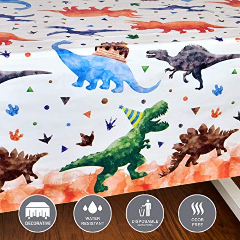 8 PCS Dinosaur Party Honeycomb Centerpieces + Dinosaur Tablecloth - Image 2