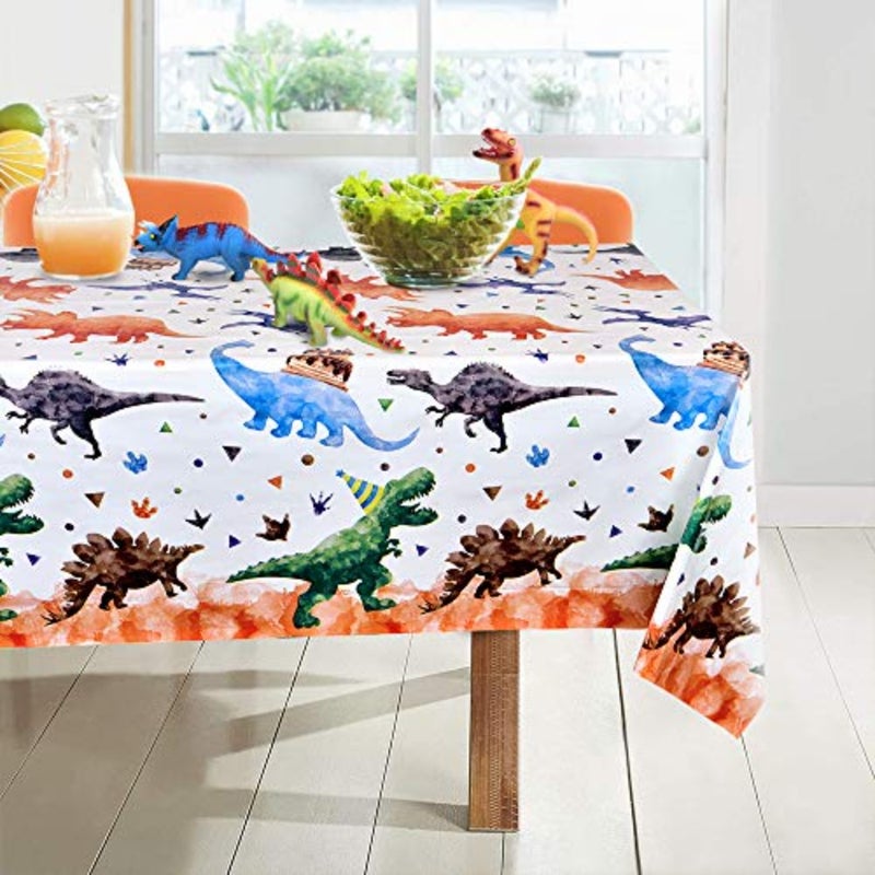 8 PCS Dinosaur Party Honeycomb Centerpieces + Dinosaur Tablecloth - Image 3