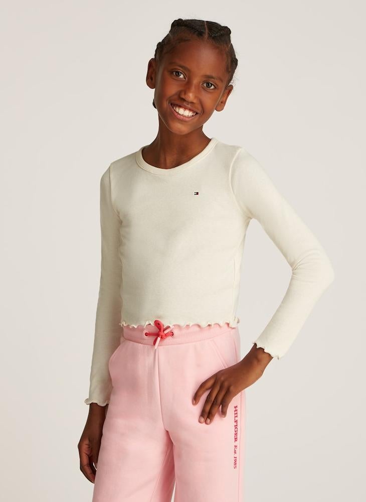 TOMMY HILFIGER Kids Slub Knitted Long Sleeve Top  - Image 1