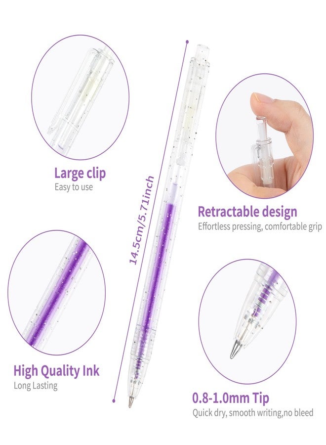 Joyask Glitter Gel Pens, 18 Colors Metallic Vibrant Sparkle Gel Pens for Coloring Journaling Drawing Doodling Colored Pen Colored Gel Pens for Kids Adult Fun Pens 0.8-1mm - Image 3