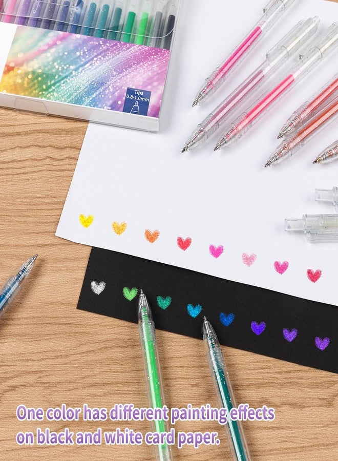 Joyask Glitter Gel Pens, 18 Colors Metallic Vibrant Sparkle Gel Pens for Coloring Journaling Drawing Doodling Colored Pen Colored Gel Pens for Kids Adult Fun Pens 0.8-1mm - Image 4