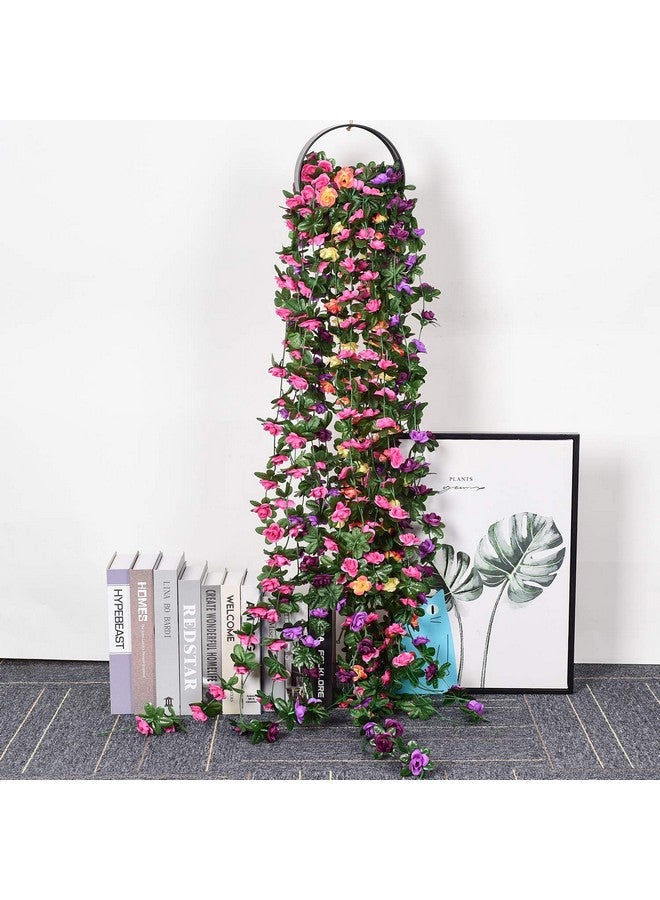 DearHouse 4 Pack Fake Rose Vine Flowers Plants Artificial Flower Hanging Rose Ivy Home Hotel Office Wedding Party Garden Craft Art Dcor (Multicolor) - Image 3