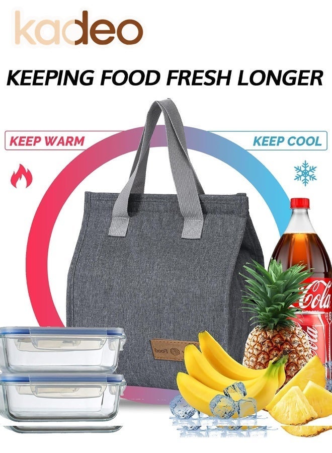 kadeo Waterproof  Lunch Bag, Reusable Portable Lunch Tote,Lunch Box Bag, Thermal Cooler Bag Ideal for Work Party Travel Picnic - Image 2