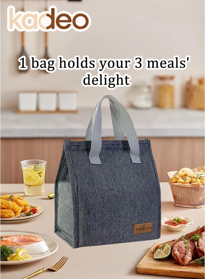kadeo Waterproof  Lunch Bag, Reusable Portable Lunch Tote,Lunch Box Bag, Thermal Cooler Bag Ideal for Work Party Travel Picnic - Image 3