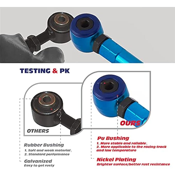 ريحني أذرع خلفية علوية للكامبر لمجموعة 20022006 CrV وقضيب التحكم 20032011 هوندا قابل للتعديل بزاوية 2 إلى 4 درجات - Image 3