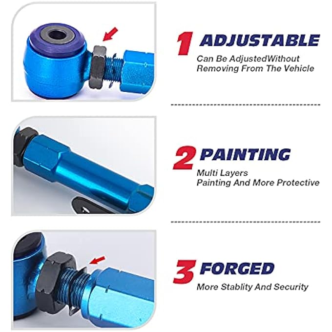 ريحني أذرع خلفية علوية للكامبر لمجموعة 20022006 CrV وقضيب التحكم 20032011 هوندا قابل للتعديل بزاوية 2 إلى 4 درجات - Image 4