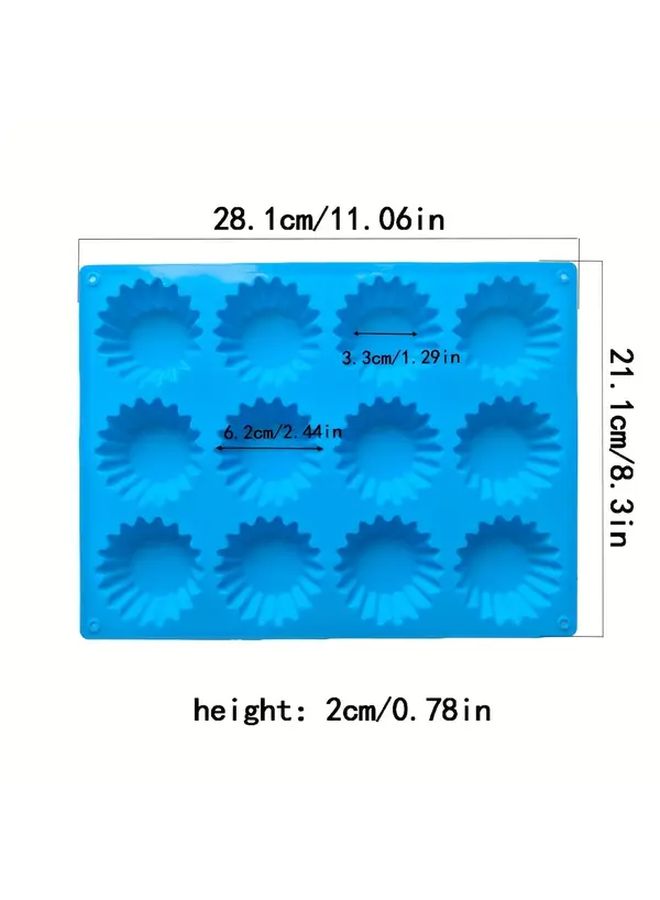 1 3pcs Silicone Blue Muffin Cup Donut And Cake Baking Pan Easy To Clean Heat Resistant Kitchen Tool For Restaurants Christmas Valentine Halloween Gift - Image 4