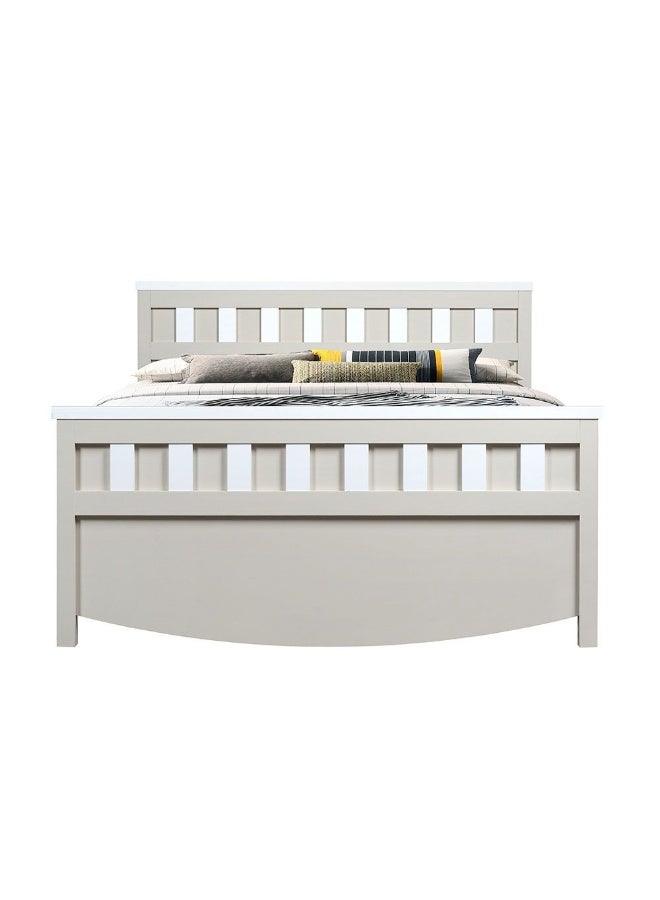 DANUBE HOME Hazel 120X200 Bed Stylish Modern Bed Frame For Bedroom Comfortable And Durable Design Elegant Home DÃ©cor Perfect Size For Cozy Spaces And Relaxation - Light Beige And White - Image 4