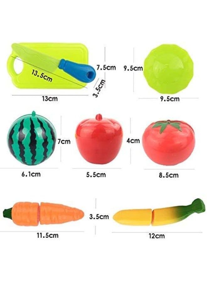 Classic 16-piece vegetable and fruit play kitchen set for children's early learning, education, and food preparation - Image 3