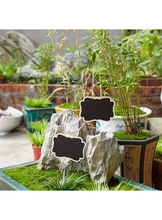 10Pcs Double Sided Wooden Craft Blackboard Hemp Rope Pendant Wall Mounted DIY Welcome Sign - Image 3