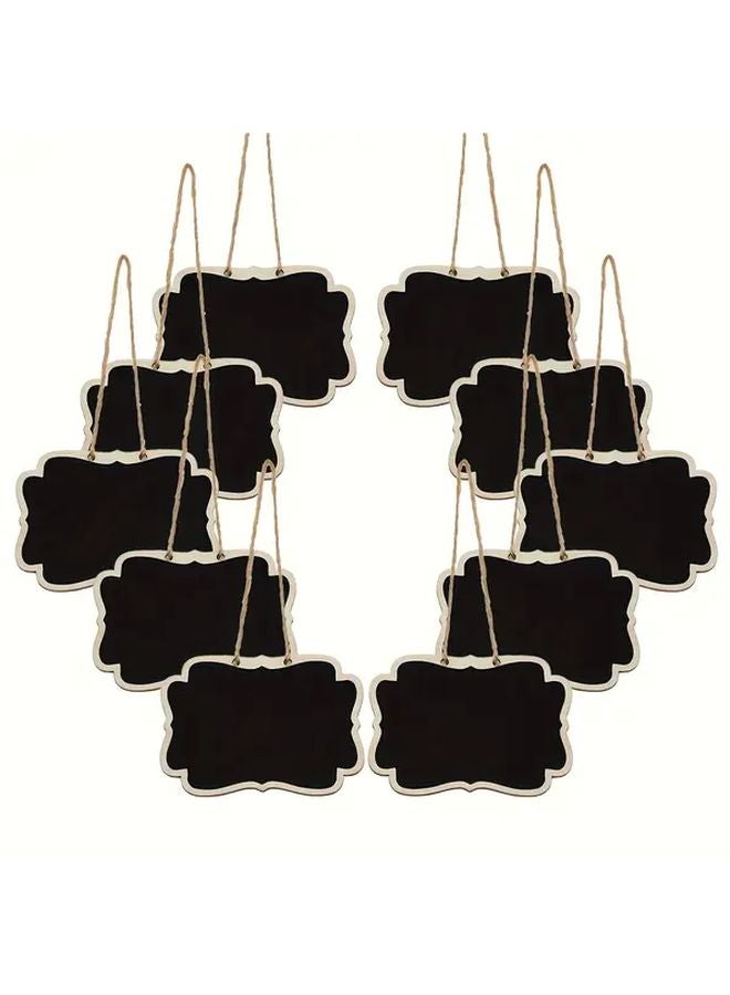 10Pcs Double Sided Wooden Craft Blackboard Hemp Rope Pendant Wall Mounted DIY Welcome Sign - Image 1