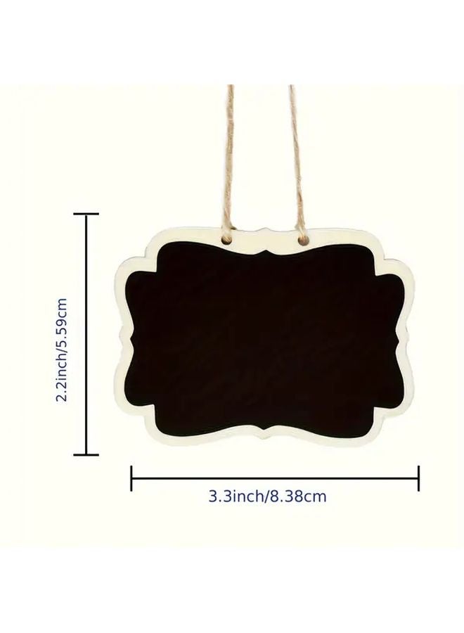 10Pcs Double Sided Wooden Craft Blackboard Hemp Rope Pendant Wall Mounted DIY Welcome Sign - Image 4