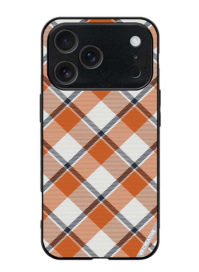 VR CREATIVE Protective Case Cover For Apple iPhone 17 Pro Max Check Texture Design Multicolour