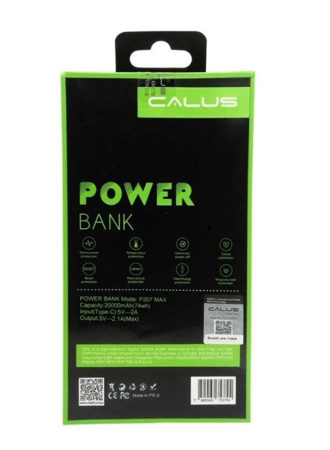 20000mAh Power Bank with Built-in 4 Cables – Fast Charging, Universal Compatibility, Black, 1 Year Warranty - Image 2