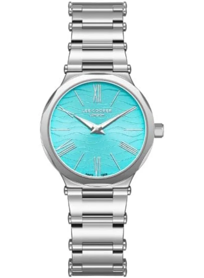 Lee Cooper LEE COOPER Women's VJ20C1 Movement Watch, Analog Display and Metal Strap - LC08000.390, Blue