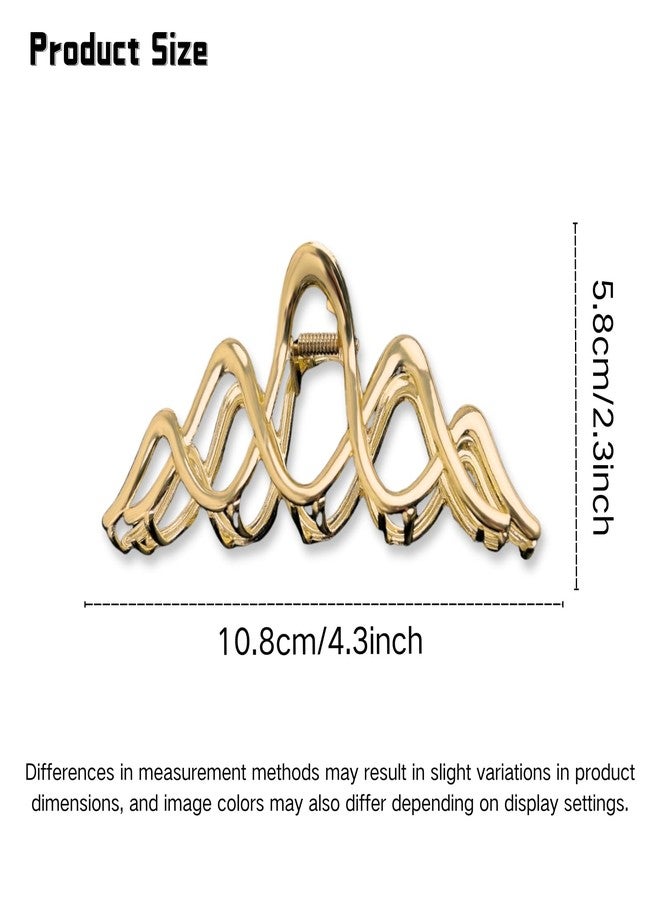 Jacnkb Wave Hair Claw Clip Wavy Metal Hair Clips Large Gold Hair Claws Barrettes Strong Hold Nonslip Hair Jaw Clips for Thin Thick Hair Stylish Hair Accessories for Women Girls - Image 5