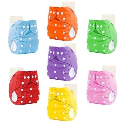 Flere Reusable Baby Cotton Cloth Diapers - Adjustable & Washable with Insert Pads for 0-3 Years | Soft, Waterproof & Eco-Friendly (Multicolor, Pack of 4) - Image 1