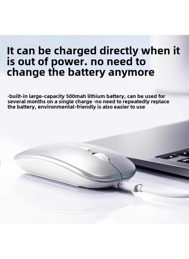Desktop Computer Notebook Universal E-Sports Light Tone Rechargeable Dual-Mode Wireless Mouse Bluetooth-Specification:Sky Blue/bluetooth Dual Template  2.4g Wireless + Bluetooth 5.0 - Image 3