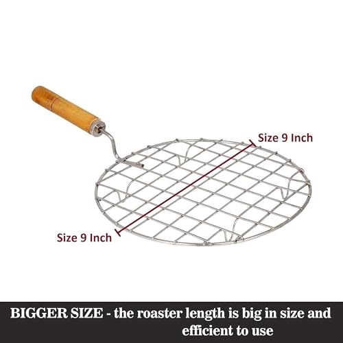 Sulfar Nixy Series Wire Round Wooden Handle Roaster Papad Jali, Paneer Grill, Roti Maker, Barbeque Jali, Chapati Toast Grill - Image 5